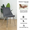 thumbnail image 2 of 4pcs/Set Modern Grey Velvet Dining Chairs , Fabric Accent Upholstered Chairs Side Chair with chrome Legs for Home Furniture Living Room Bedroom Kitchen Dinning room(set of 4), 2 of 21