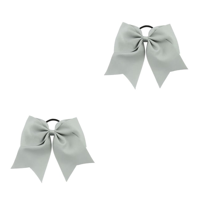 ZheElen Large Bande de Cheveux Noeud Noeud Élastique Réglable Ponytail Titulaire Cheveux Corde Bobbles Sans Couture Scrunchies Multi Couleur Gris 2Set