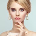 thumbnail image 3 of MRLESS 1 Pair Geometric Rectangle Earrings Statement Dangle Earrings For Women Creative Street Style Durable Ideal For Parties Dates And Daily, 3 of 8