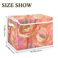 thumbnail image 5 of Yayeee Collapsible Cube Storage Bin with Lid Fabric Closet Decorative Basket with Handles, Abstract Pink Flowers, 5 of 7