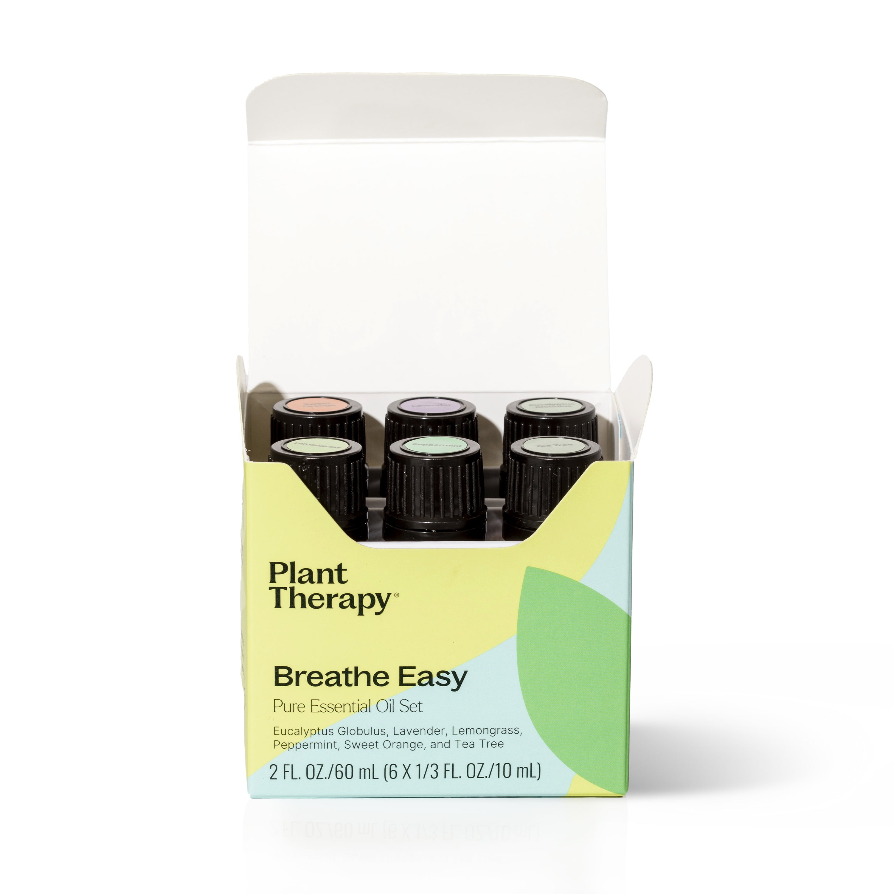 Plant Therapy Breathe Easy Essential Oil Set - Lavender, Eucalyptus, Peppermint, Lemongrass, Orange Sweet, Tea Tree, 100% Pure, Aromatherapy, Therapeutic Grade 10 mL (1/3 oz)