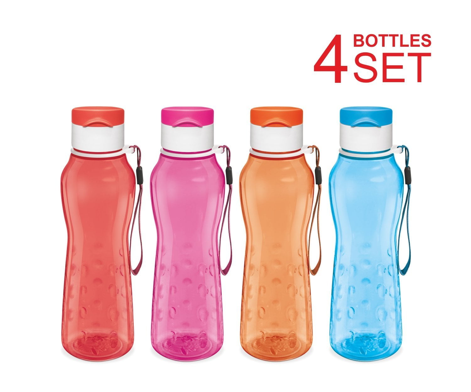 Sports Water Bottle Milton Kids Reusable Leakproof 25 Oz 4-pack Tritan Plastic Wide Mouth Large Big Drink Bottle BPA &... by