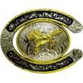 thumbnail image 1 of Moranse Religion Cross Cowboy Kneeling Prayer And Horse Design Belt Buckles, 1 of 5