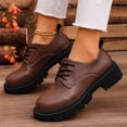 thumbnail image 2 of QQAMB Women's Lace-Up Chunky-Heeled Oxford Shoes Slip-On Chunky-Heeled Slip-Ons Anti-Slip Business Casual Dress Shoes for Office Work Loafers, 2 of 8
