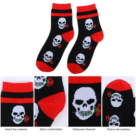 

3 Pairs of Stylish Socks Halloween Themed Pattern Socks Warm Cotton Socks
