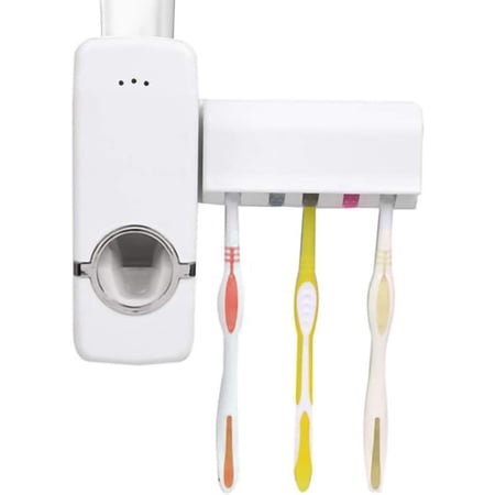 cueiha Toothbrush Holder Automatic Wall Mounted Toothpaste Dispenser ...