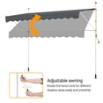thumbnail image 6 of Yaheetech Manual Retractable Awning with Adjustable Height, Dark Gray, 6 of 7