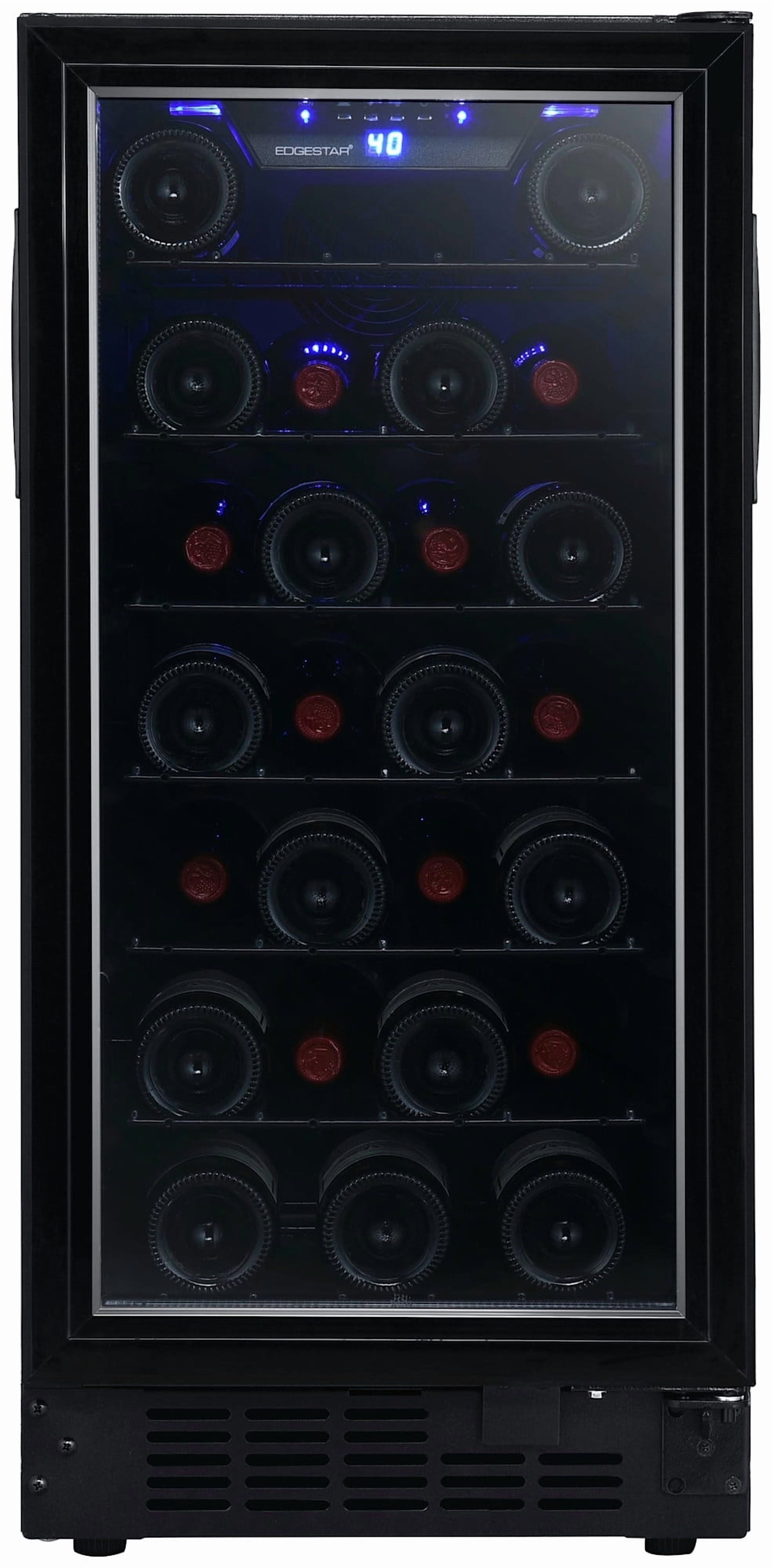 Edgestar Bwr301bl 15" Wide 25 Bottle Built-In Single Zone Wine Cooler - Black