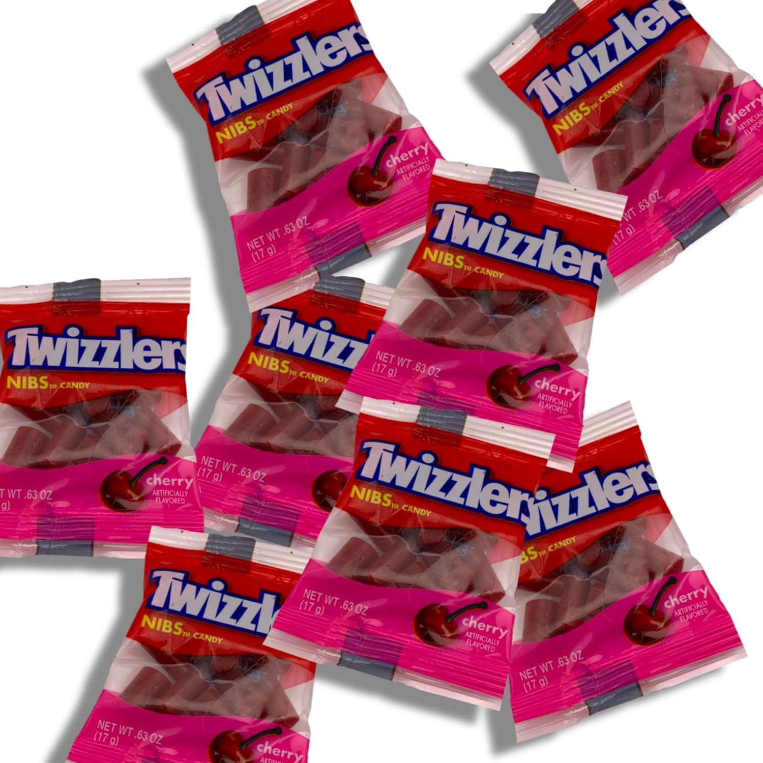 CandyKrave Twizlers Nibs Cherry Flavored Candy - (2lb 45+ Pieces) Bulk Individually Wrapped Twizlers Candy - Chewy & Delicious Cherry Flavor Candy for Birthday, Easter & Christmas