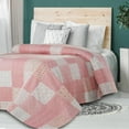 thumbnail image 2 of LR Home Patchwork Cotton Pink Kantha Coverlet - Full Size ( 91 in. x 86 in. ), 2 of 6