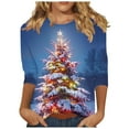 thumbnail image 2 of Simua Merry Christmas Sweatshirts for Women Sweatshirt Ugly Xmas Tree Fall Pullover Cute Graphic Printed Tops, 2 of 5