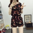 thumbnail image 2 of Woman Suit Female Summer Summer Wear Loose Casual Fashion Beach Shorts Short-sleeved Shirt Two-pieces, 2 of 5