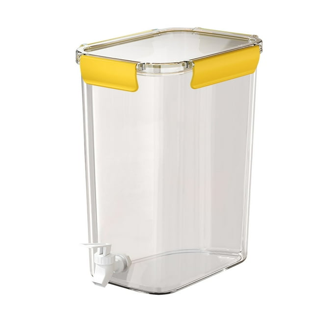 Dispenser Bottle | Tyeign Cold Kettle with Faucet in Refrigerator Iced Beverage Dispenser in Refrigerator with Spigot Large Cold Water Pitcher Fruit Drink Dispenser Beverage for Kitchen Yellow