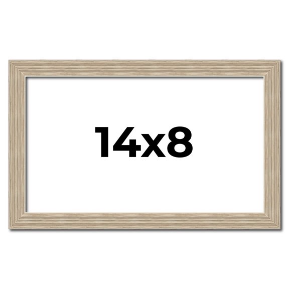 14x8 Frame Grey Solid Wood Picture Frame Width 1 Inches | Interior Frame Depth 0.5 Inches |