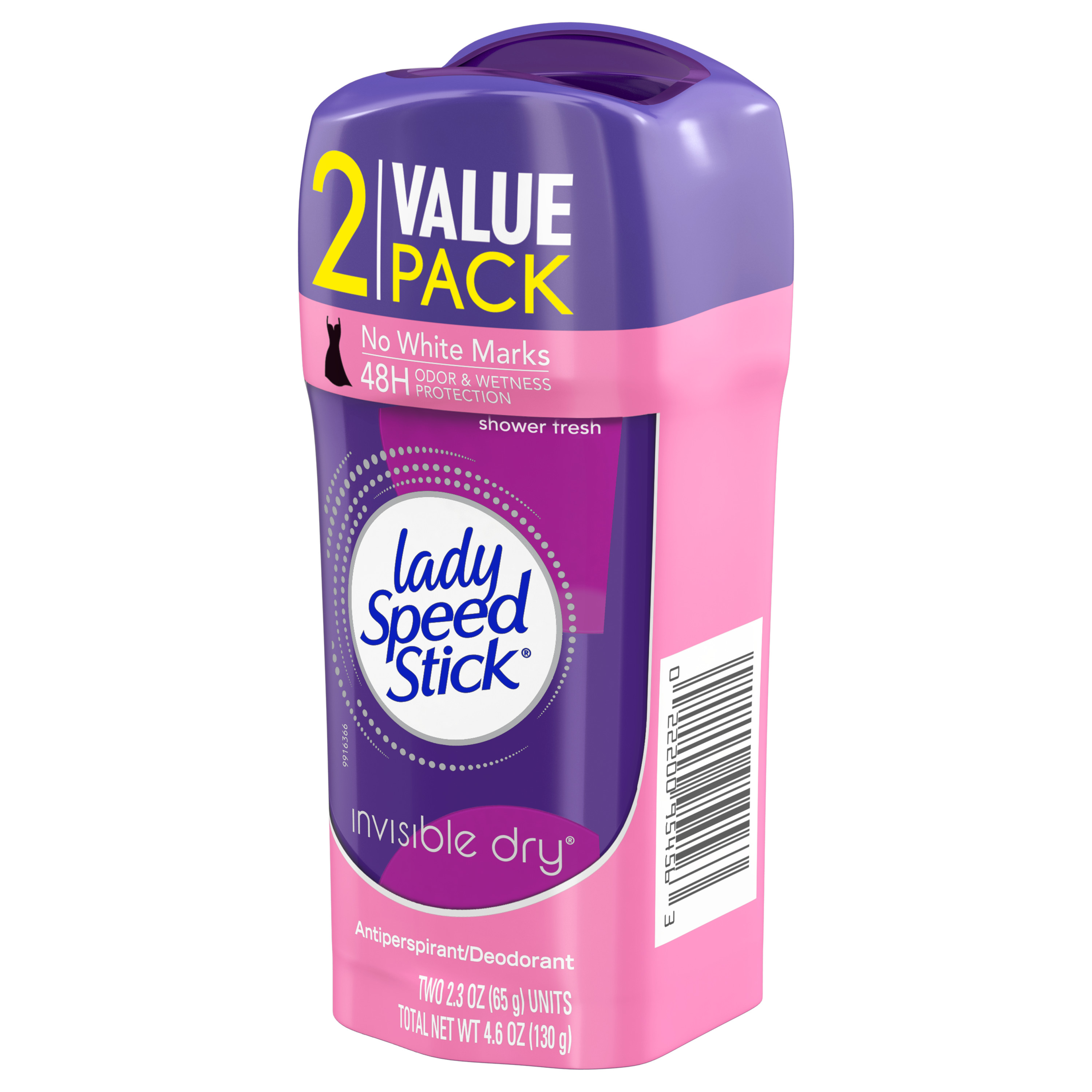 Lady Speed Stick Invisible Dry Antiperspirant Female Deodorant, Shower Fresh, 2 Pack, 2.3 oz - image 15 of 15