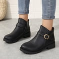 thumbnail image 2 of NECHOLOGY Botas Mujer Adulto Femenino Zapatos Botines para mujer Zapatos de mujer Botas de tacón grueso Cremallera de moda Suela Botas casuales cómodas (Black, 8.5), 2 of 7