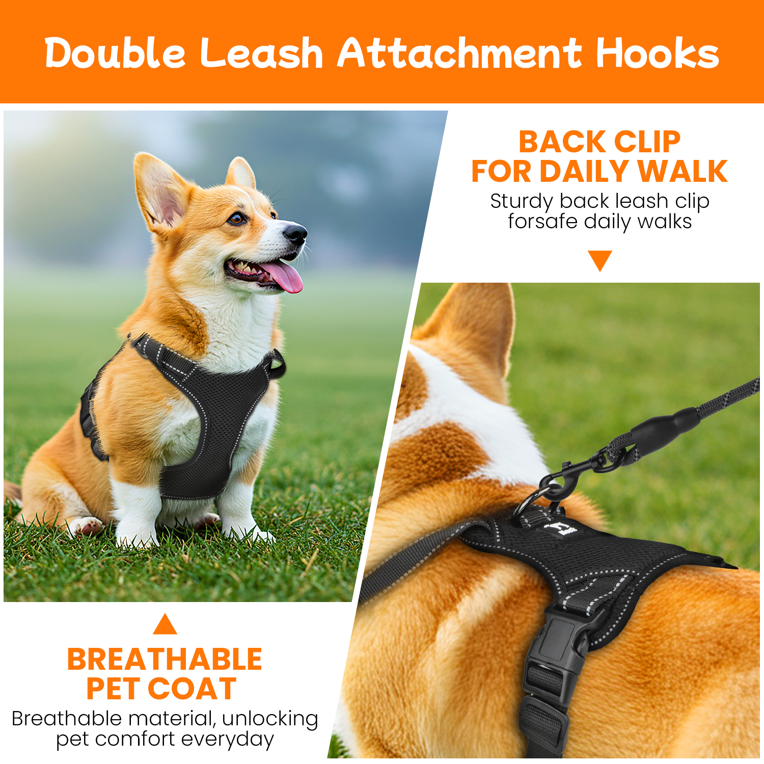 Jewyow No Pull Dog Harness with Reflective Strips photo 3