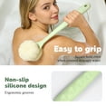 thumbnail image 5 of Amaopus 2 Pcs Back Scrubber for Shower, 15" Loofah with Handle, Back Shower Brush with Bristles and Loofah, Dry Brushing Body Brush for Cleanse Back and Hard to Reach Areas with Curved Long Handle, 5 of 7