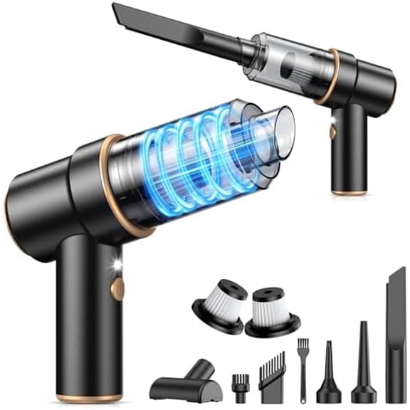 Handheld Car Vacuum Cleaner, 11000PA Vacuum Cleaner & Air Duster, 120W High Power Vacuum Portable Cordless, Hand Held Vacuum Rechargeable with Multi-Nozzles & LED Light for Home, Car, Office