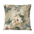 thumbnail image 3 of Designart "Vintage Blue Manor Blooms" Floral Printed Throw Pillow, 3 of 5