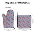 thumbnail image 3 of Xecao Starfish Navy Blue Stripe Pattern Oven Mitts and Pot Holders Sets Heat Resistant Silicone Oven Mittens Extra Thicken Long Kitchen Cotton Oven Glove for Cooking, 3 of 7