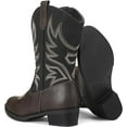 thumbnail image 2 of Kushyshoo Cowboy Boots for Girls and Boys Western Mid-Calf Black Cowgirl Boots Riding Shoes Size 12, 2 of 6