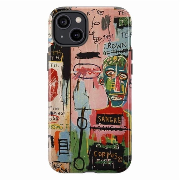 Abstract Graffiti Art Phone Case, Basquiat Art iPhone Case, Urban Street Style Expressionist Protective Cover for iPhone 16 15 14 13 12 11 Pro Max Plus Mini