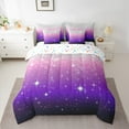 thumbnail image 2 of Feelyou Glitter Stars Starry Sky Bedding Comforter Set 7-Piece, Romantic Galaxy Fashion King Bedding Sets, Teen Adult Kid Reversible Bed Sheets, Ultra Soft Home Decor, 2 of 7