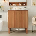 thumbnail image 2 of 30" Bathroom Vanity With Ceramic Basin, 45-degree , Vintage Minimalist Style, Natural Unit Vanity, Sink, 45 Degrees Spacious Space, Appearance Quiet Operation, 2 of 7