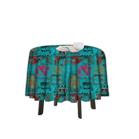 

eloria Abstract Printed Round Table Cloth Resistant Washable Decorative Table Cover for Dining Table