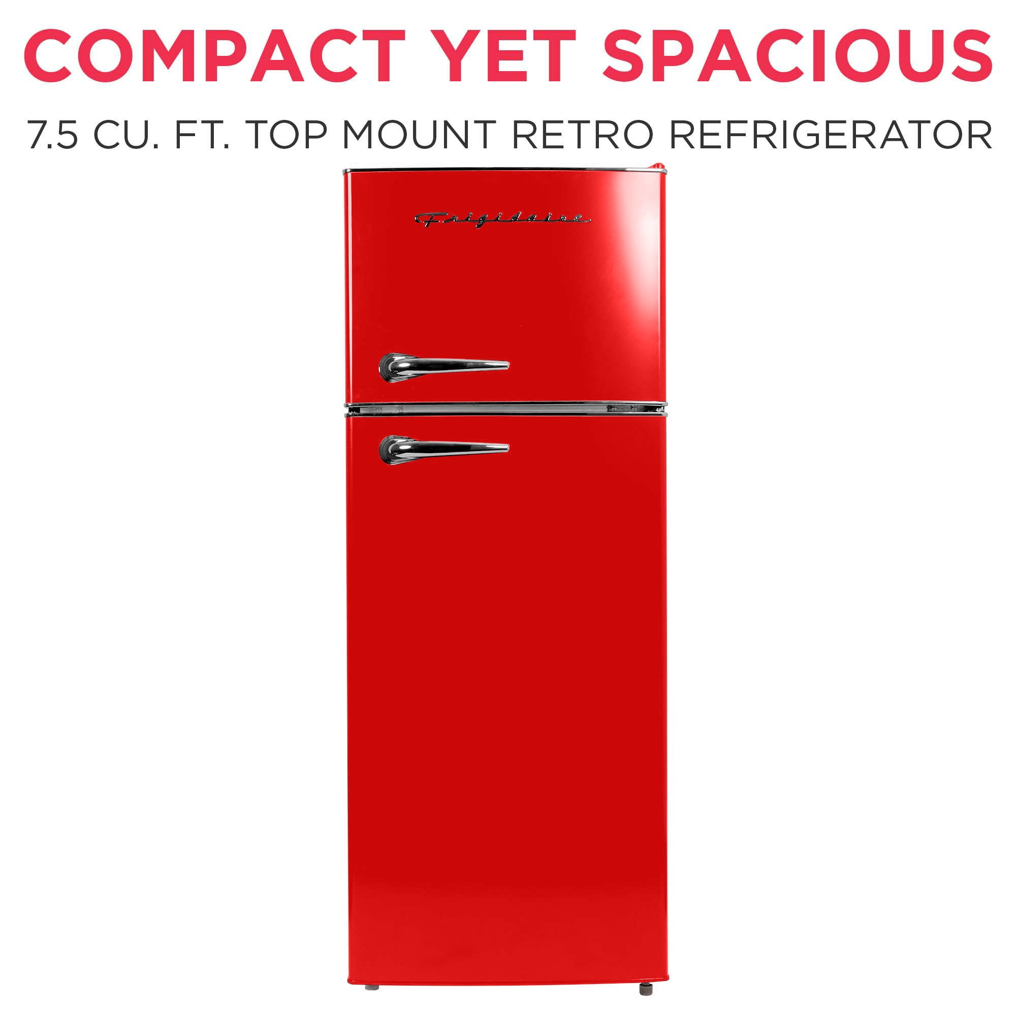Frigidaire 7.5 Cu. ft. Retro Refrigerator, Top Mount Apartment Size Fridge, Red