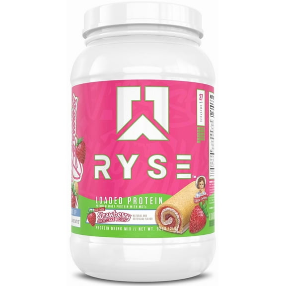 RYSE Loaded Protein Powder - Little Debbie Strawberry Shortcake Rolls - 27 Servings