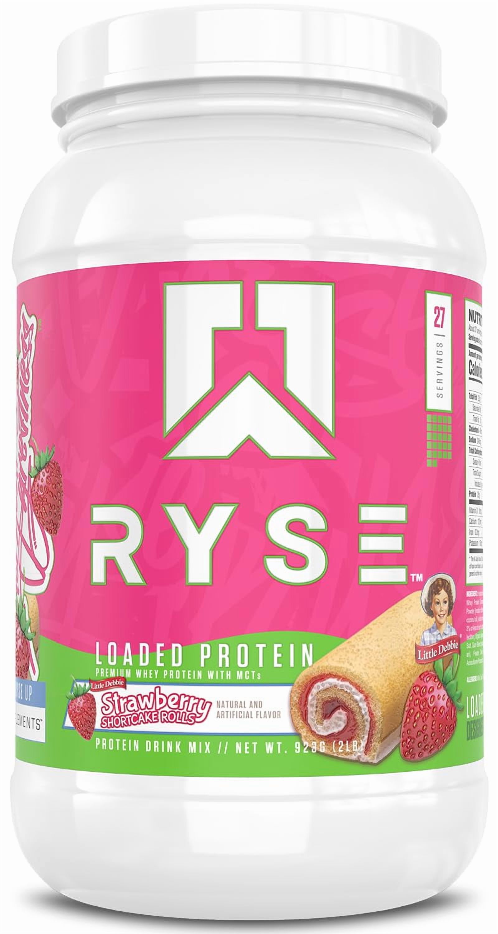 RYSE Loaded Protein Powder - Little Debbie Strawberry Shortcake Rolls - 27 Servings