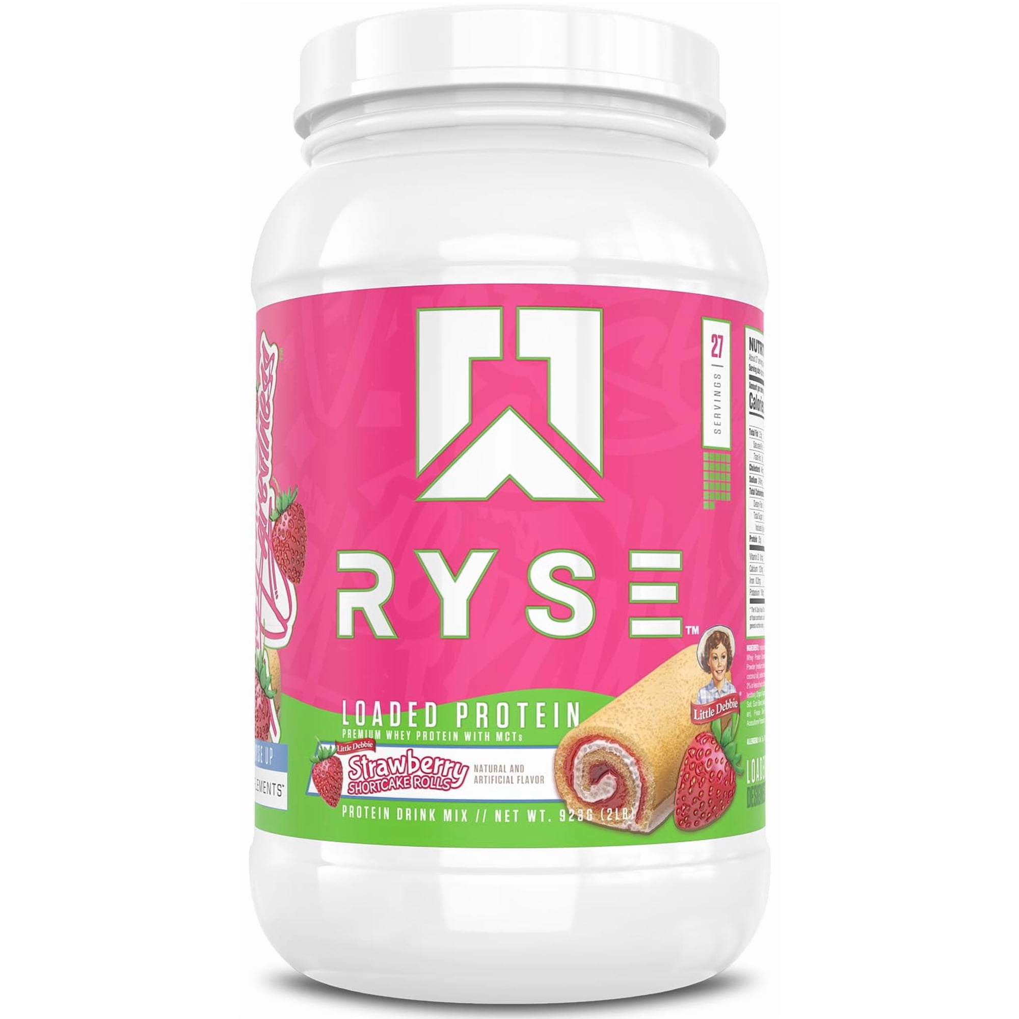 RYSE Loaded Protein Powder - Little Debbie Strawberry Shortcake Rolls - 27 Servings