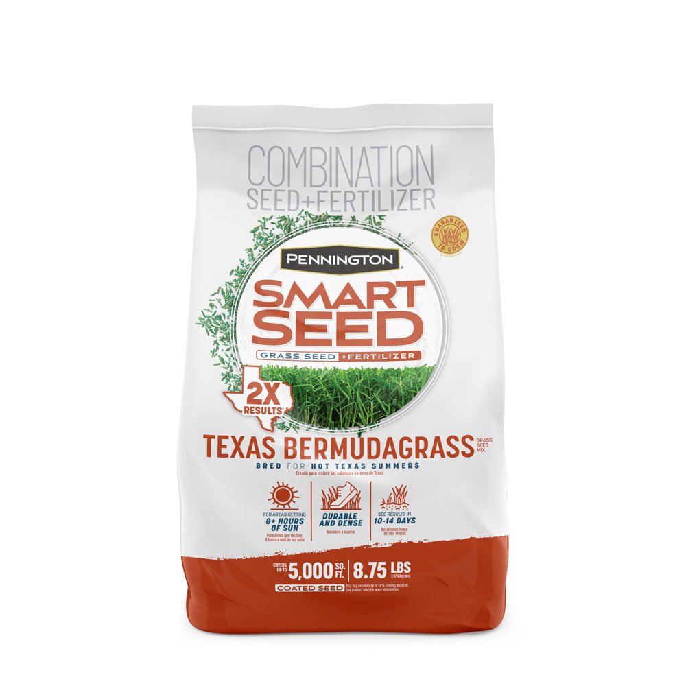 Pennington Smart Seed Texas Bermuda Grass Seed Mix for Sunny Lawns, 8. ...