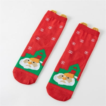 

Snowflake Autumn Winter Santa Xmas Tree Christmas Socks Cotton Long Sock Happy Socks 12