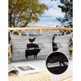 thumbnail image 2 of Pack of 2 Outdoor Pillow Covers, Cow Pig Chicken Animal Theme Wood Grain Waterproof Square Throw Pillowcase Cushion Decorative Pillow Covers for Couch Patio Tent, 20x12 in, 2 of 6