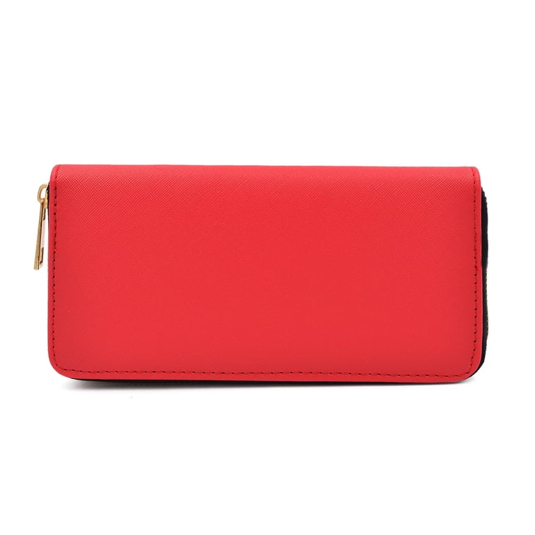 Premium Vegan Saffiano Leather Zip-Around Wallet - Continental Style, Multiple Colors - New With Tags