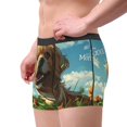thumbnail image 2 of Gukieu Happy Dog In Flower Field Print Men's Boxer Briefs, High Elastic Moisture Wicking Boxer Briefs Underwear-Medium, 2 of 5