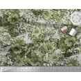 thumbnail image 2 of Soimoi Green Modal Satin Fabric Stripe & Floral Decor Fabric Printed BTY 42 Inch Wide, 2 of 3
