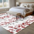 thumbnail image 4 of Large Area Rugs for Living Room Bedroom, Red Grey Botanical 5'x8' Rug Washable Carpet Runner Indoor Outdoor, Spring Floral Summer Farmhouse Non Slip Floor Mats Rug for Kitchen, Bathroom, 4 of 8