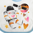 thumbnail image 4 of Inktastic Astronaut Valentine Outer Space Hearts Boys or Girls Baby Bib, 4 of 4