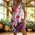 thumbnail image 2 of Summer Dresses for Women 2026 Plus Size Sleeveless V-Neck Floral Printed Summer Flowy Casual Swing A-Line Sundress Beach Outfits, 2 of 8