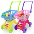 thumbnail image 3 of Children Shopping Cart Toy Mini Shopping Cart Toy for Children Cosplay Use Shopping Cart, 24 Small Items and Express Box (Blue), 3 of 9
