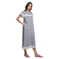 thumbnail image 3 of Moomaya WoMen's Lace Border Cotton Sleepwear Gown Button Placket Nightdress, 3 of 6