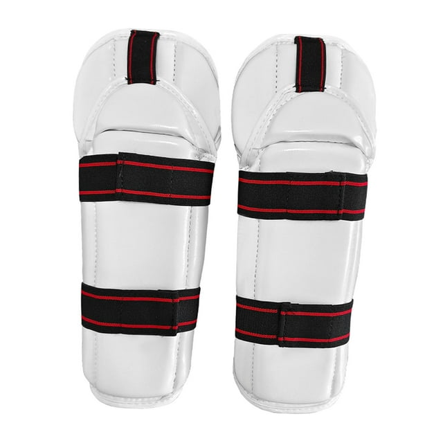 braveheart Thickened Muay Thai Arm Shin Guards Protector Support Breathable Gear For Karate Kick Boxing Enthusiasts MMA Fighting White L