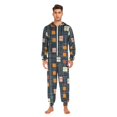 thumbnail image 3 of FORMRS Onesies Pajama for Adults Unisex Hoodie Winter Jumpsuit One Piece Sleepwear, Sizes S-2XL, Orange Checkered Pattern, 3 of 7