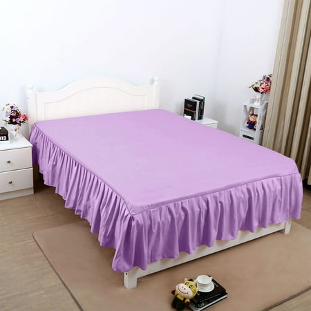 Bed Skirt Solid Polyester Bed Dust Ruffle 3 Sided Coverage ...