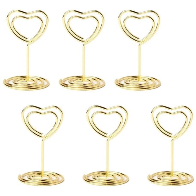 20 piezas Mini portatarjetas de lugar Soporte para número de mesa Soporte para tarjetas de mesa Pestaña de alambre