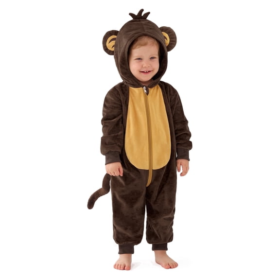 Joyfy Monkey Costume for Baby Toddler Animal Halloween Costume Jumpsuit Pajama for Party Dress Up 18-24 Months